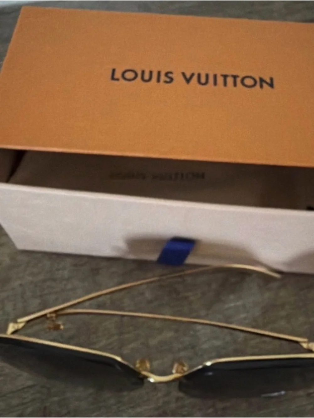 Louis Vuitton Z2013U My Monogram Square Charm Sunglasses Gold Gray Rhinestone